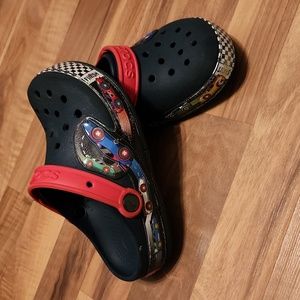 Crocs Race / Stunt Cars with Checkered Path Slide / Mule - Junior Size 1  (J1)